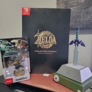 Zelda Tears of the Kingdom Collectors Edition,Link Amiibo, Mini LED Master Sword